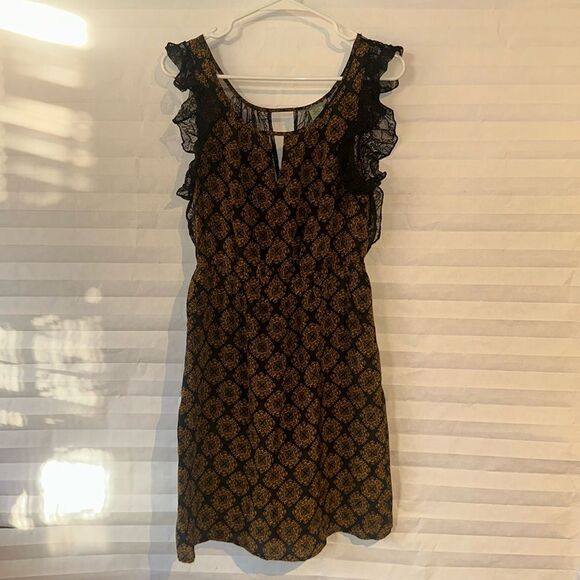 Maple Gold Black 100% Silk Dress Women’s Size Small Sleeveless Casual - Picture 1 of 5